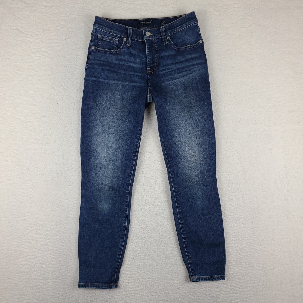 Lucky Brand‎ Jeans Womens 8/29 Ankle Blue AVA Mid Rise Skinny Dark Wash Denim *